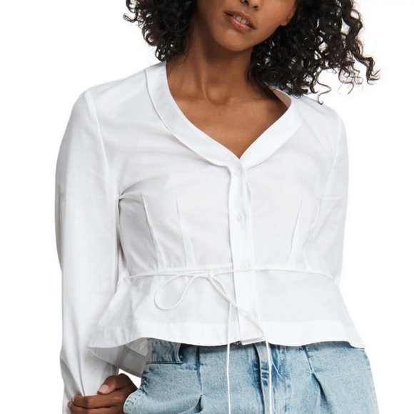 NWT Rag & Bone Victorine Tied Peplum Shirt - Picture 4 of 13